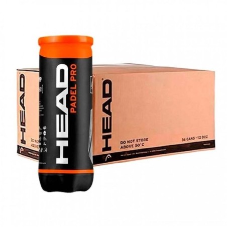 HEAD Padel Pro 24x 3 can in carton Padel balls - the ball of the padel pros and the World Padel Tour